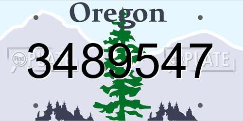 3489547 Oregon License Plate