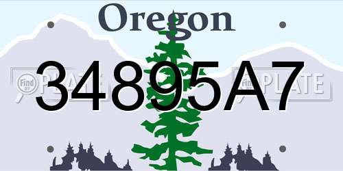 34895A7 Oregon License Plate
