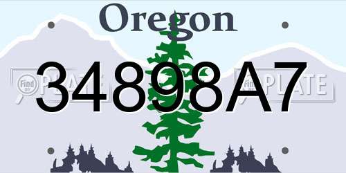 34898A7 Oregon License Plate