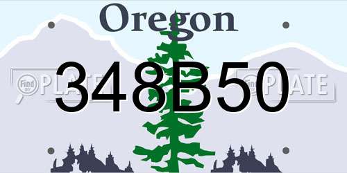 348B50 Oregon License Plate