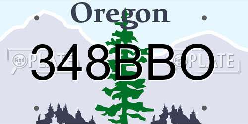 348BBO Oregon License Plate