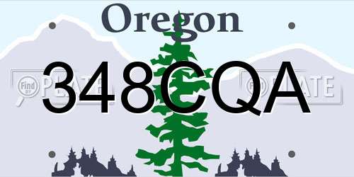 348CQA Oregon License Plate