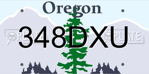 348DXU Oregon License Plate