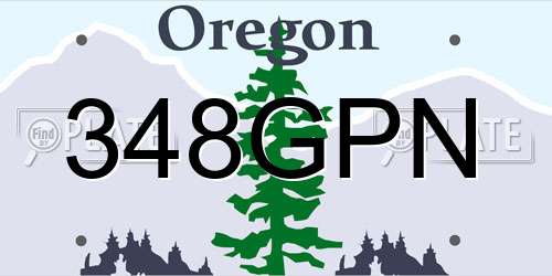 348GPN Oregon License Plate