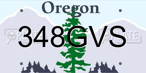 348GVS Oregon License Plate