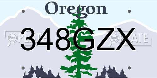 348GZX Oregon License Plate