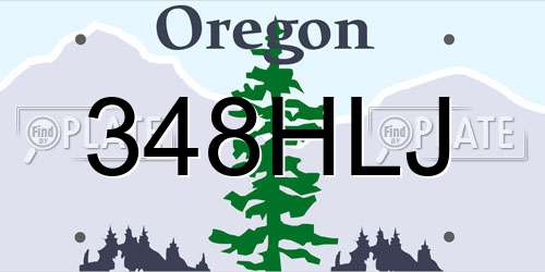 348HLJ Oregon License Plate