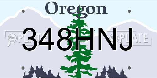 348HNJ Oregon License Plate