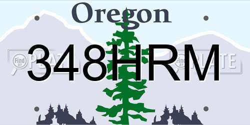 348HRM Oregon License Plate