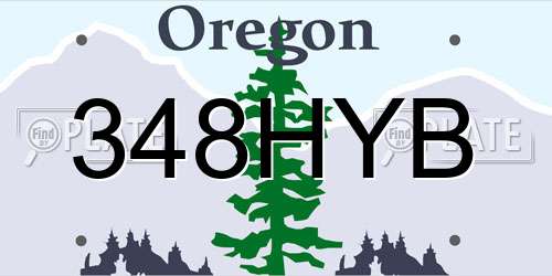 348HYB Oregon License Plate