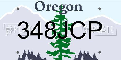 348JCP Oregon License Plate