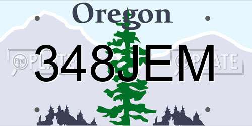 348JEM Oregon License Plate