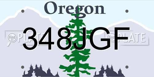 348JGF Oregon License Plate
