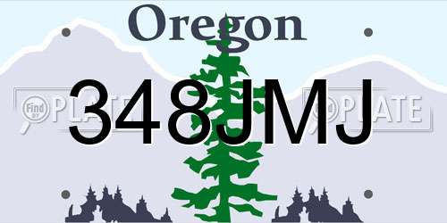 348JMJ Oregon License Plate