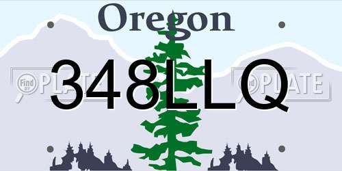 348LLQ Oregon License Plate