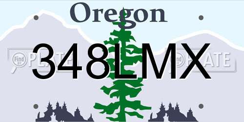 348LMX Oregon License Plate