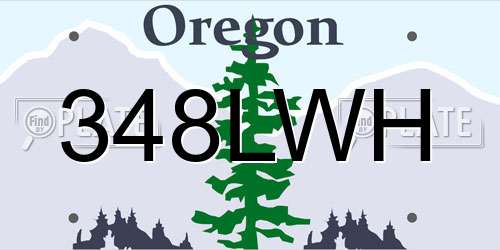 348LWH Oregon License Plate