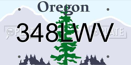 348LWV Oregon License Plate