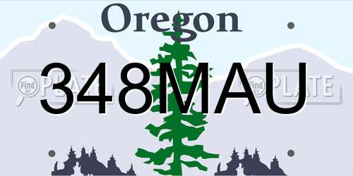 348MAU Oregon License Plate