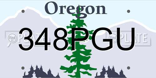 348PGU Oregon License Plate