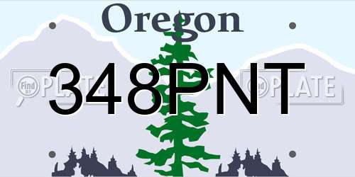 348PNT Oregon License Plate