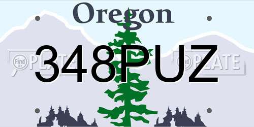 348PUZ Oregon License Plate