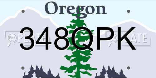 348QPK Oregon License Plate