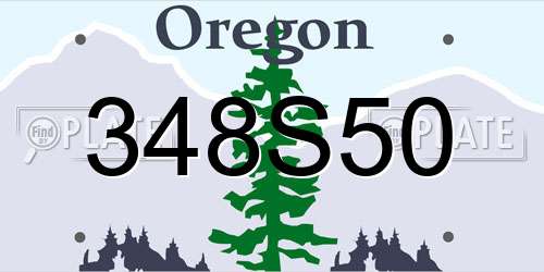 348S50 Oregon License Plate