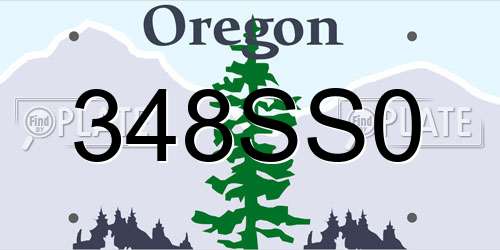 348SS0 Oregon License Plate