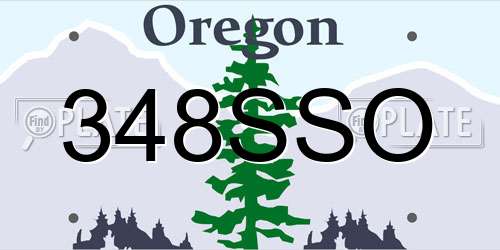 348SSO Oregon License Plate