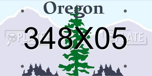 348X05 Oregon License Plate