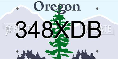 348XDB Oregon License Plate