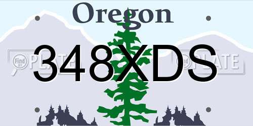 348XDS Oregon License Plate