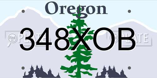 348XOB Oregon License Plate