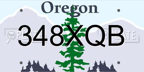 348XQB Oregon License Plate