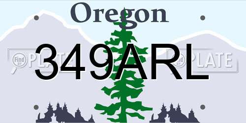 349ARL Oregon License Plate