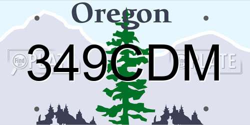 349CDM Oregon License Plate