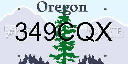 349CQX Oregon License Plate