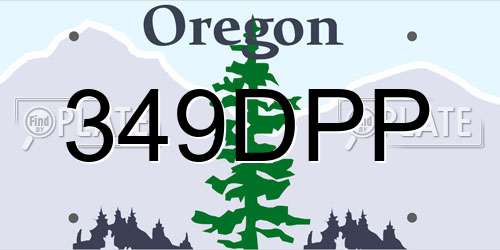 349DPP Oregon License Plate