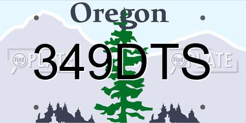 349DTS Oregon License Plate