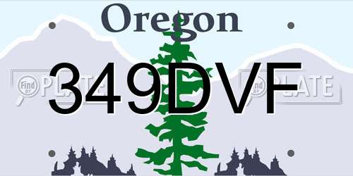 349DVF Oregon License Plate