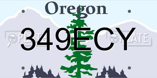 349ECY Oregon License Plate