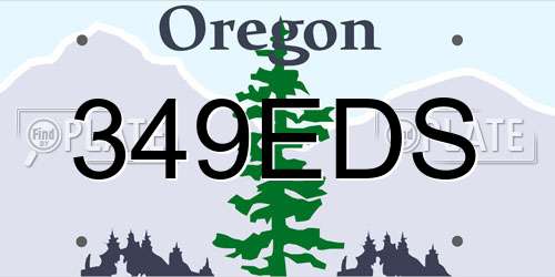 349EDS Oregon License Plate