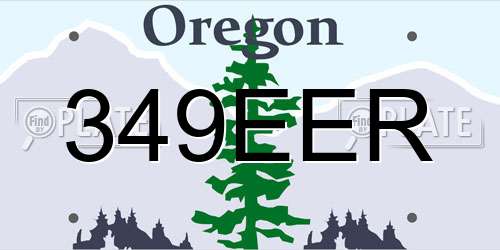 349EER Oregon License Plate