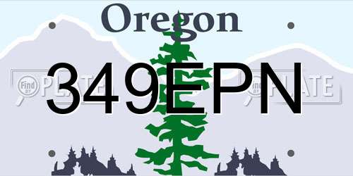 349EPN Oregon License Plate
