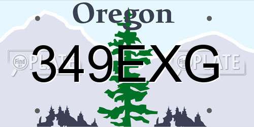 349EXG Oregon License Plate
