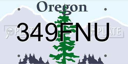 349FNU Oregon License Plate