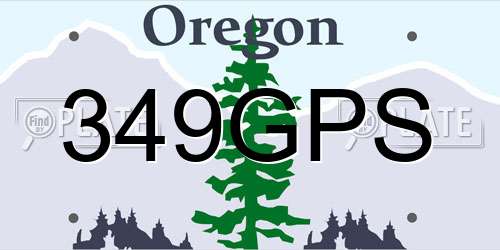 349GPS Oregon License Plate