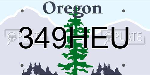 349HEU Oregon License Plate