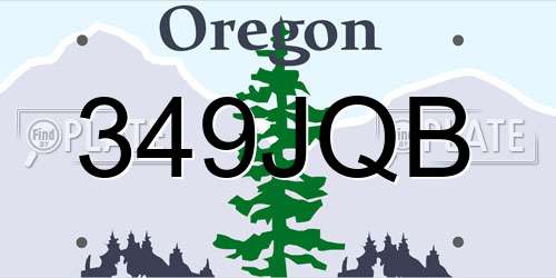 349JQB Oregon License Plate